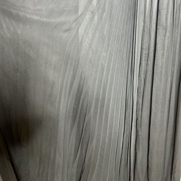Erica Davies Formal Dress Maxi Silk Babydoll Bustier Pleated Skirt Gray Size 2 - Picture 3 of 11